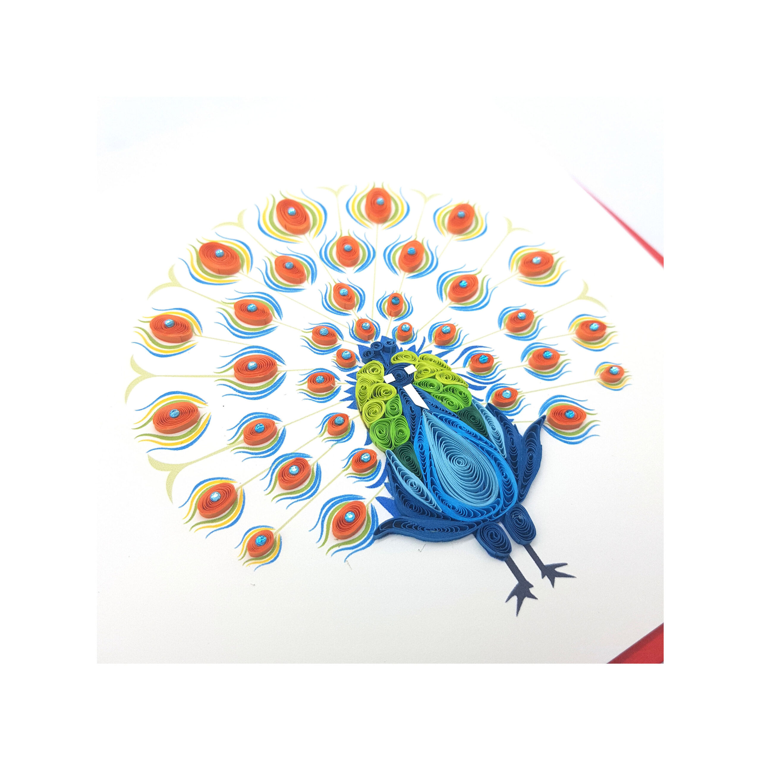 QUILLING PEACOCK GREETING CARD