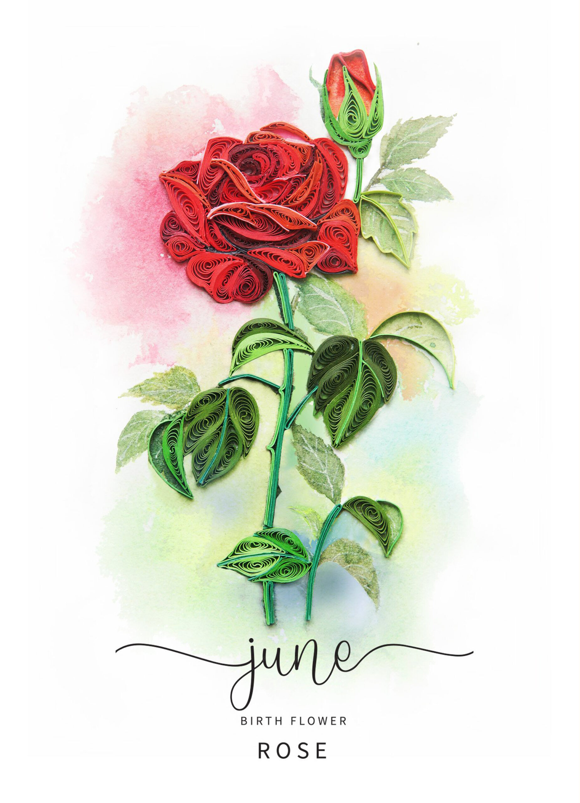 QUILLING JUNE BIRTHDAY CARD