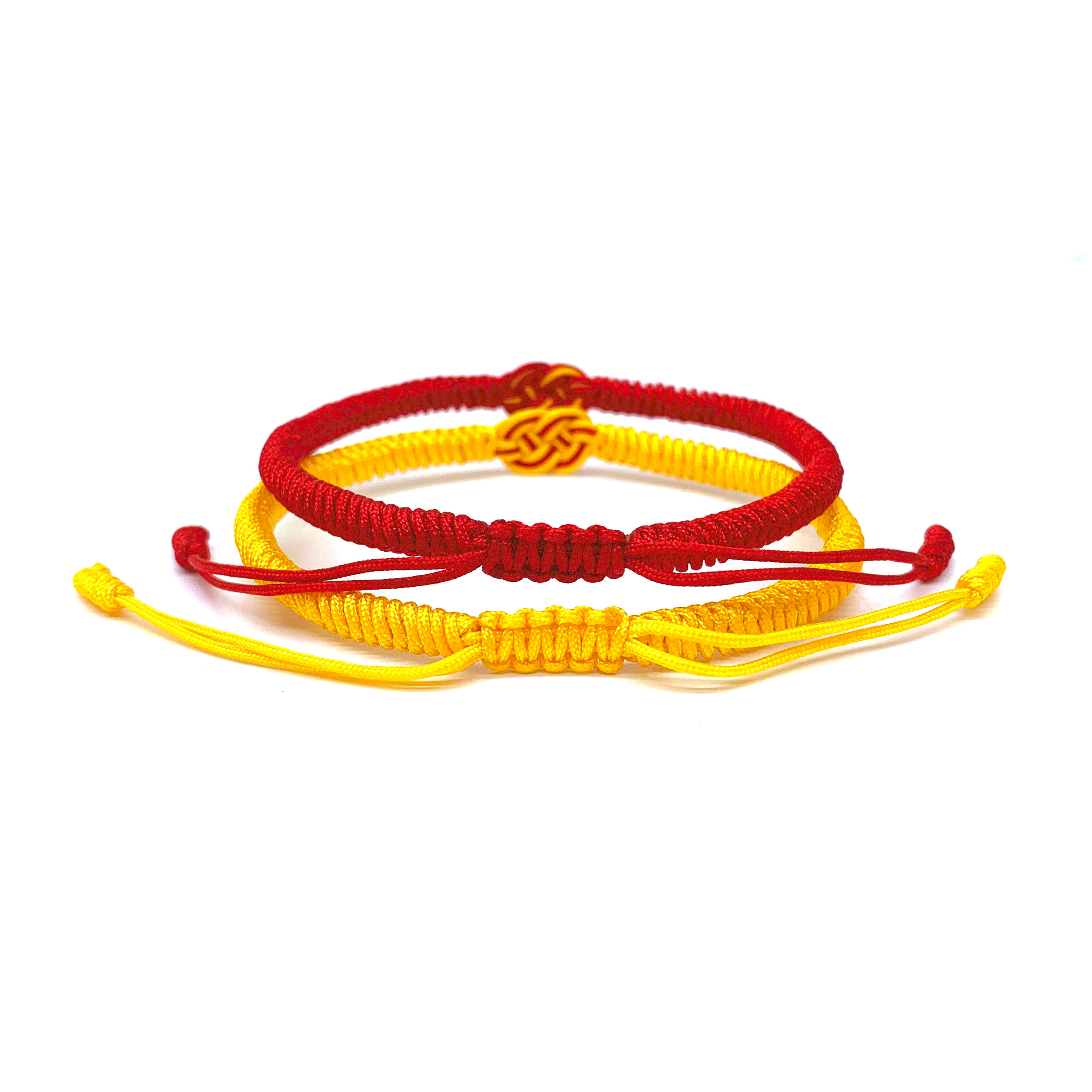 COUPLE MATCHING RED AND GOLD INFINITY BRACELET