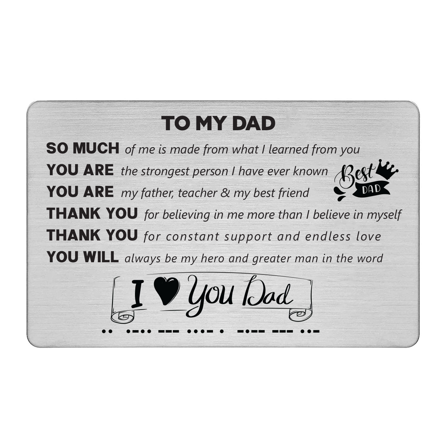TO MY DAD (METAL CARD and BRACELET)