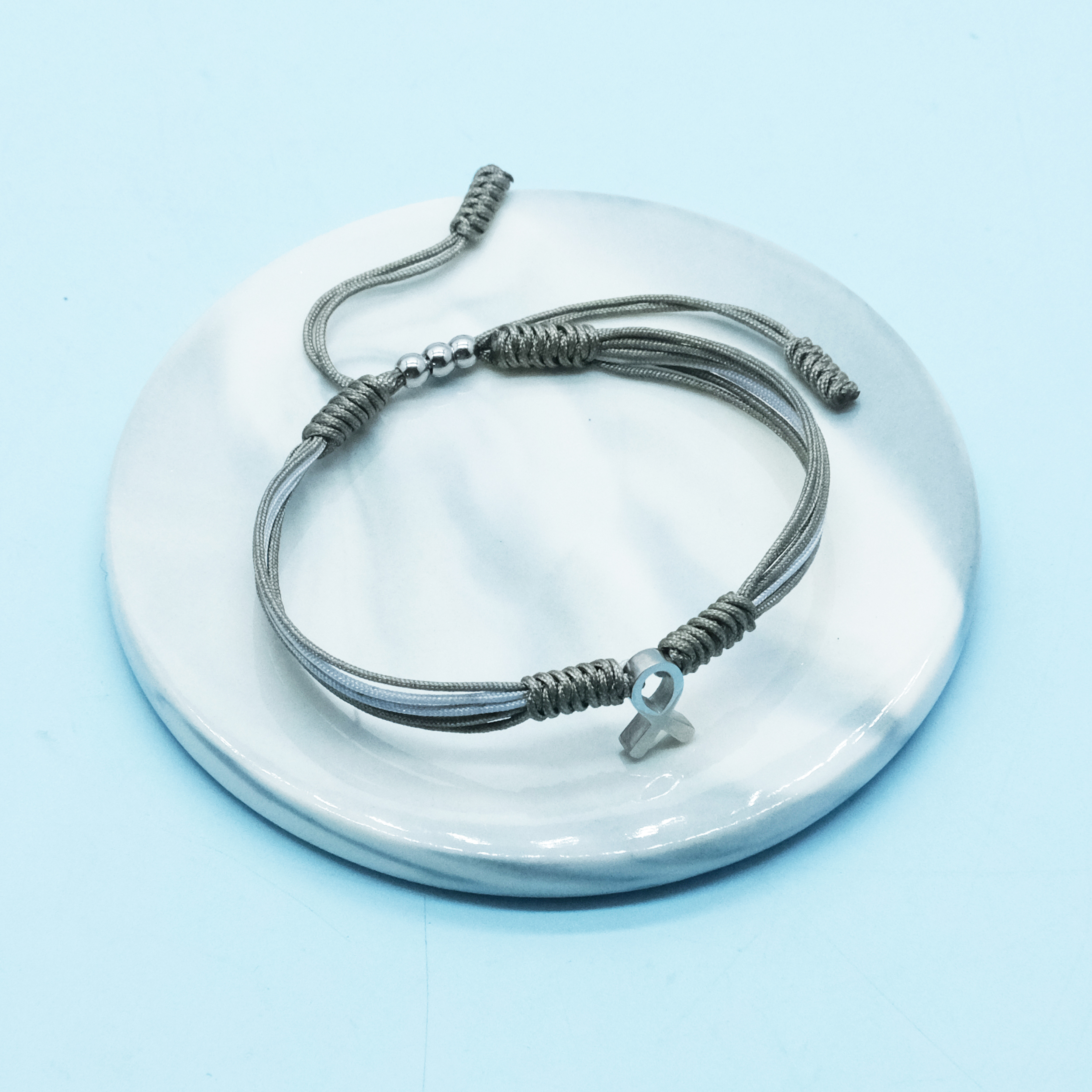 Grey Awareness Bracelet for Parkinson, Alpha-1 Antitrypsin Deficiency, Brain Tumors, Allergies, Brain Cancer, Asthma, Diabetes, Aphasia